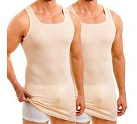 HERMKO 16027 Pack of 2 Men's Extra-Long Vest from Cotton/Modal