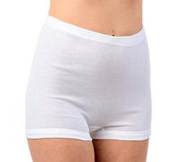 HERMKO 1650 3-Pack Ladies' Full-Brief Knickers in 100% bio-Cotton, Colour:White, Size:10 (S)