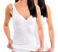 HERMKO 17580 Pack of 2 Women's Bra-top/Vest with Integrated Bustier