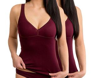 HERMKO 17580 Pack of 2 Women's Bra-top/Vest with Integrated Bustier