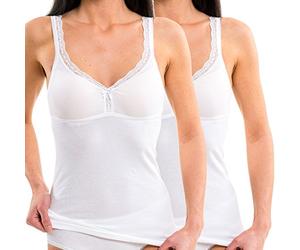 HERMKO 175803850 Pack of 2 Women's Bra top with lace - Vest with Integrated Bustier