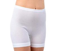 HERMKO 1900 4-Pack Ladies' Long-Leg Knickers in 100% bio-Cotton, Colour:White, Size:14 (M)