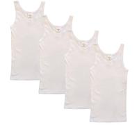 HERMKO 2000 4-Pack Girls' Tank top Vest in 100% Organic Cotton, bio-Cotton, Colour:White, Größe Kinder:7-8 Years