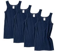 HERMKO 2800 Pack of 4 Boys' Vest Made of 100% bio-Cotton, Tank top Direct from The Factory, Colour:Navy, Größe Kinder:7-8 Years