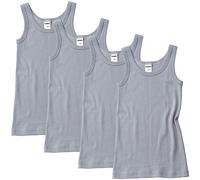 HERMKO 2800 Pack of 4 Boys' Vest Made of 100% bio-Cotton, Tank top Direct from The Factory, Größe Kinder:12 Years, Colour:Grey