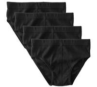 HERMKO 2850 4-Pack Plain Boys' Briefs with Elasticated Waistband in 100% bio-Cotton, Colour:Black, Größe Kinder:10 Years