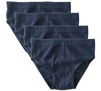 HERMKO 2850 4-Pack Plain Boys' Briefs with Elasticated Waistband in 100% bio-Cotton, Colour:Navy, Größe Kinder:12 Years