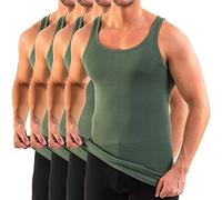HERMKO 3000-4 Men's Tank top Made in EU, Muscle Shirt Made of 100% Organic Cotton - Many Colours, Size:4X-Large, Colour:Olive