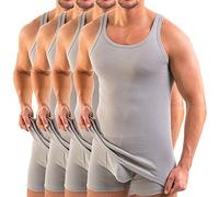 HERMKO 3000-4 Men's Tank top Made in EU, Muscle Shirt Made of 100% Organic Cotton - Many Colours, Size:Small, Colour:Grey
