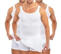 HERMKO 3007 3-Pack Extra-Long (Approx. 10 cm+) Men's Tank top Vest in 100% bio-Cotton