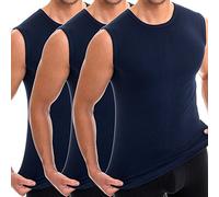 HERMKO 3040 3-Pack Men's Round-Neck, Tank top Vest, 100% Organic Cotton