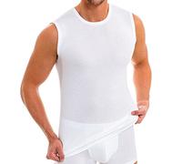 HERMKO 3040 3-Pack Men's Round-Neck, Tank top Vest, 100% Organic Cotton, Size:Medium, Colour:White
