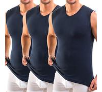 HERMKO 3050-3 Men's Business Tank Tops with V-Neckline, Vest Made of 100% Organic Cotton (Muscle Shirt), Size:XX-Large, Colour:Navy