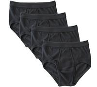 HERMKO 3240 Pack of 4, Men's Y-Fronts fine-Ribbed, Made of 100% Organic Cotton, Many Colours, Size:7X-Large, Colour:Black