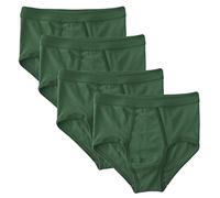 HERMKO 3240 Pack of 4, Men's Y-Fronts fine-Ribbed, Made of 100% Organic Cotton, Many Colours, Size:Medium, Colour:Olive