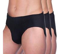 HERMKO 3300 3-Pack Men's Briefs in 100% Organic Cotton, Size:4X-Large, Colour:Black