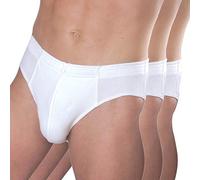 HERMKO 3300 3-Pack Men's Briefs in 100% Organic Cotton, Size:X-Large, Colour:White