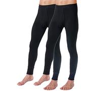 HERMKO 3540 Pack of 2 Long Johns for Men, 100% bio-Cotton, Size:8X-Large, Colour:Black