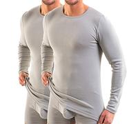 HERMKO 3640-2 Men's Underwear Long Sleeve Vests Made of 100% Organic Cotton