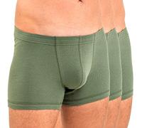 HERMKO 3901 3-Pack Men's Boxer Shorts in 100% Organic Cotton, Size:Small, Colour:Olive