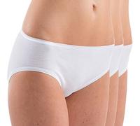 HERMKO 5031 3 Pack of Women's midi-Briefs in Cotton/Elastane, Colour:White, Size:6/8 (XS)