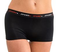 HERMKO 5700 2 pack of women's briefs in supple cotton/elastane, Colour:black-Sport, Size:6/8 (XS)
