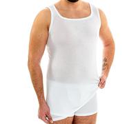 HERMKO 63027 Pack of 2 men's tank top functional underwear extra long, size:medium, Colour:white