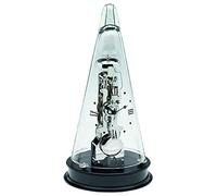 Hermle Leyton Glass Dome Mechanical Mantel Clock - Black - Strike on Hour