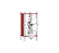 Hermle Skeleton Table Clock with Anodised Aluminium Columns - Trapezoid 23036-360721, Arabic Dial Glass, Red, Mechanism, Nickel-Plated, 19.5 cm x 11 cm x 9 cm