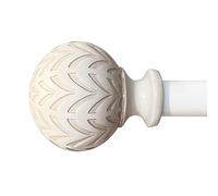 Hermosa 86-128 Inch Adjustable Curtain Rod Set, 5/8 Inch Diameter in Antique White