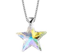Hermosa 925 Sterling Silver Necklace for Women: Aurora Borealis Crystal Star Pendant with Austria Crystal for Women of Different Ages and Relationships