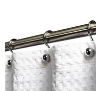 Hermosa Collection Luxury Hotel Quality Shower Curtain Hooks Silver Chrome Finish Rings S Hook (12-pk.)