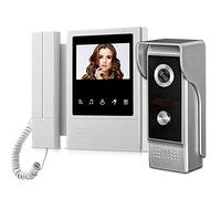 HERNAS 4.3" Video Intercom System Home Safe Doorbell, TFT Color Screen and IR Night Vision Camera, 1 Monitor + 1 Camera Waterproof Video Door Phone, Two-Way Audio, Wired Unlocking