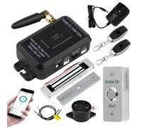 HERNAS Smart APP Unlocking Access Control System Kit, WiFi Door Lock Set, with Remote Controllers / 180KG Magnetic Lock/DC 12V Power Adapter, Lock Delay Time Adjustable