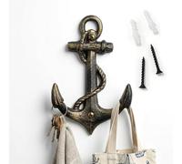 HERNGEE Nautical Anchor Hooks Antique Bronze Cast Iron Decorative Wall Hook, Treasures of The Caribbean Islands
