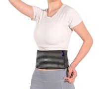 Hernia Belt for Men and Women - 16cm Wide Abdominal Support Binder with Ventilated Compression Pad for Pain Relief from Umbilical, Ventral and Incisional Hernia, Post-Surgery Aid (L)