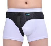 Hernia Truss Belt With Adjustable Waist Strap, Inguinal Hernia Support For Men, Groin Pain Relief with Removable Pads For Pre or Post Surgical Scrotal, Femoral, Fits Left & Right Side(Black,M)