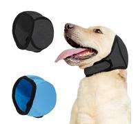 Hernin Dog Ears Cover Dog Ear Muffs Noise Protection Waterproof Comfortable Dogs Snood Ear Protectors Pet Ears Muffs for Grooming Bathing Swimming (Gary+Blue, S)