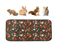 Hernin Guinea Pig Cage Liner, Reusable Absorbant Guinea Pig Pee Pads, Air Dried Pee Pad, Waterproof Guineas Non Slip Pigs Mat for Guinea-Pig Hamster Rabbit Bedding (green mushrooms, 120x60cm)