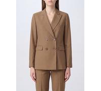 HERNO Crystal-Embellished Slim Fit Double-Breasted Linen Blend Blazer - Size: 46 - female
