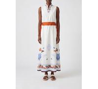 HERNO Sleeveless Graphic Print Cotton Midi Tunic with Mandarin Collar - Size: 44 - female