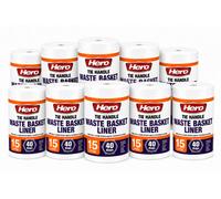 Hero 15L White Tie Handle Bin Liners 10 Packs Of 40 400 Bags Total