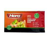 Hero 50 X Sealable Freezer Bags, Press Seal Bags Food Reusable Sandwich Bags