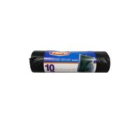 Hero 50L Black Bin Bag Liners 10 x Recycled Eco Strong Rubbish Waste Sacks large for Kitchen Home Office DIY Garden