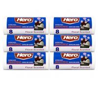 Hero 60L Swing Bin Bags - Scented Drawstring Liners (Bundle of 5 x 8 = 40 Bags) | Strong White 60 Litre Rubbish Sacks for Kitchen, Bathroom & Home | Odour Control, Tear-Resistant & Easy to Tie