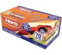 Hero 70 X Sealable Freezer Bags, Medium 1L Ziplock Bags Food Reusable Sandwich Zip Seal Bags
