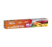 Aluminium Kitchen Foil Roll Tin Foil Roll, Hero Household Catering Foil, Non-Stick, Freezer Safe, Heavy Duty Aluminium foil. Easy Cutter Dispenser. (90m x 300mm)