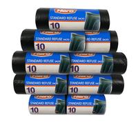 Hero 50L Black Bin Bag Liners 90 x Recycled Eco Strong Rubbish Waste Sacks large for Kitchen Home Office DIY Garden