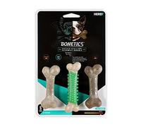 Hero Bonetics Femur & Dental Bones - Dog and Puppy Bones for Aggresive Chewers - Designed for Small Dogs Up to 25 lbs - Chicken, Mint and Beef Flavored (Pack of 3)