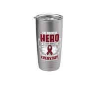 Hero Burgundy Ribbon Support Multiple Myeloma Survivor Stainless Steel Insulated Tumbler
